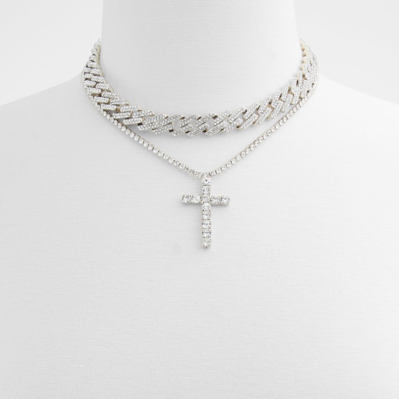 Aldo Keyshia Necklace Silver-Clear Multi Fashion