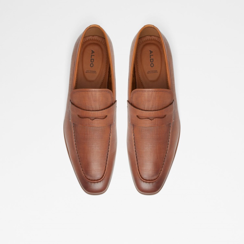 Kooperflex Loafer Aldo Fashion Cognac Leather Embossed