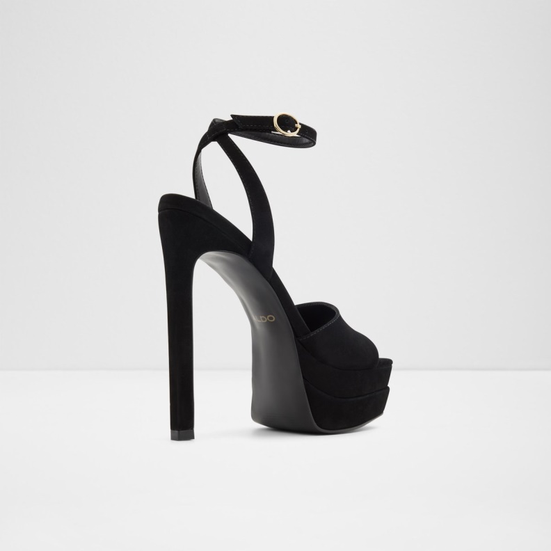 Black Aldo Fashion Koresean Heeled Sandal Stiletto Heel