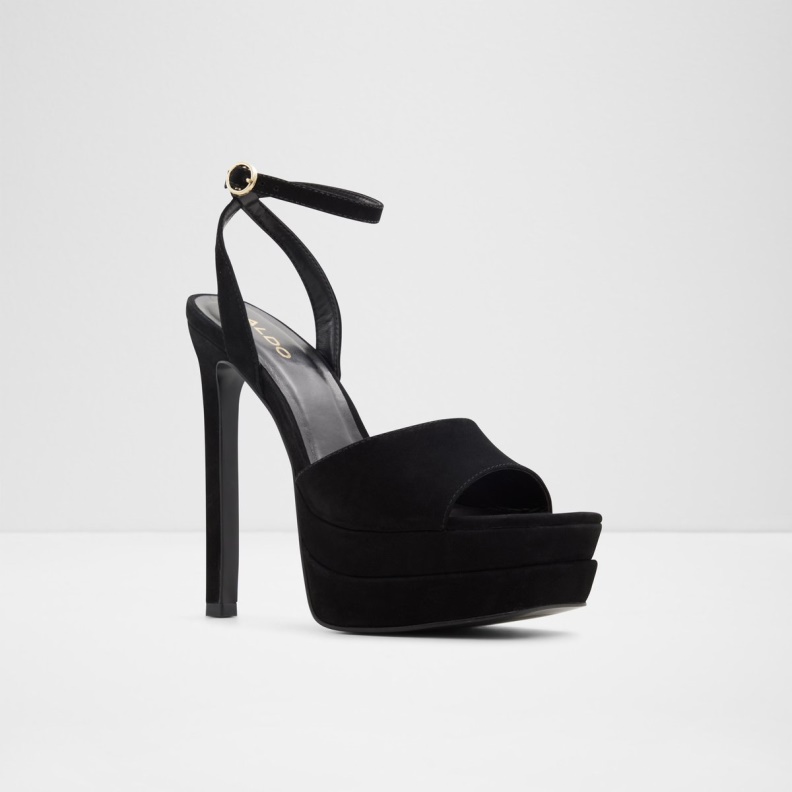 Black Aldo Fashion Koresean Heeled Sandal Stiletto Heel