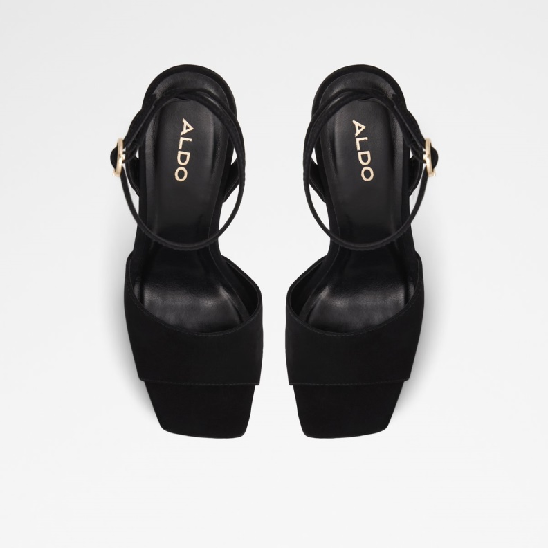 Fashion Aldo Black Koresean Heeled Sandal Stiletto Heel