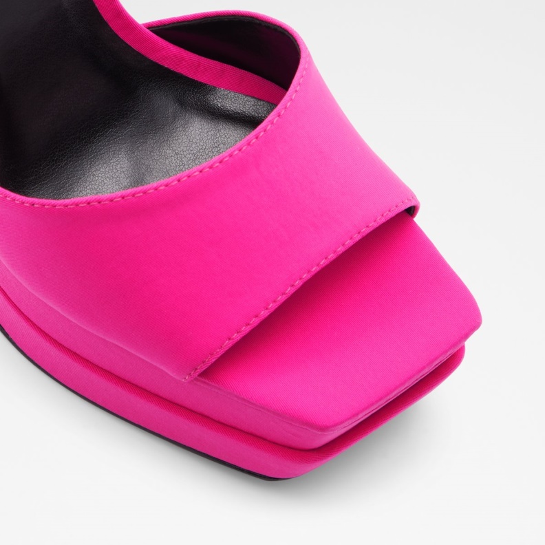 Aldo Fashion Koresean Heeled Sandal Stiletto Heel Bright Pink Textile Satin