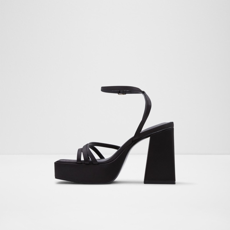 Black Fashion Aldo Landabriver Strappy Heeled Sandal Plateforme