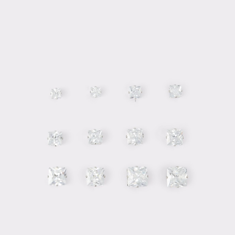 Last Chance Laportea Stud Earrings Aldo Fashion Silver-Clear Multi
