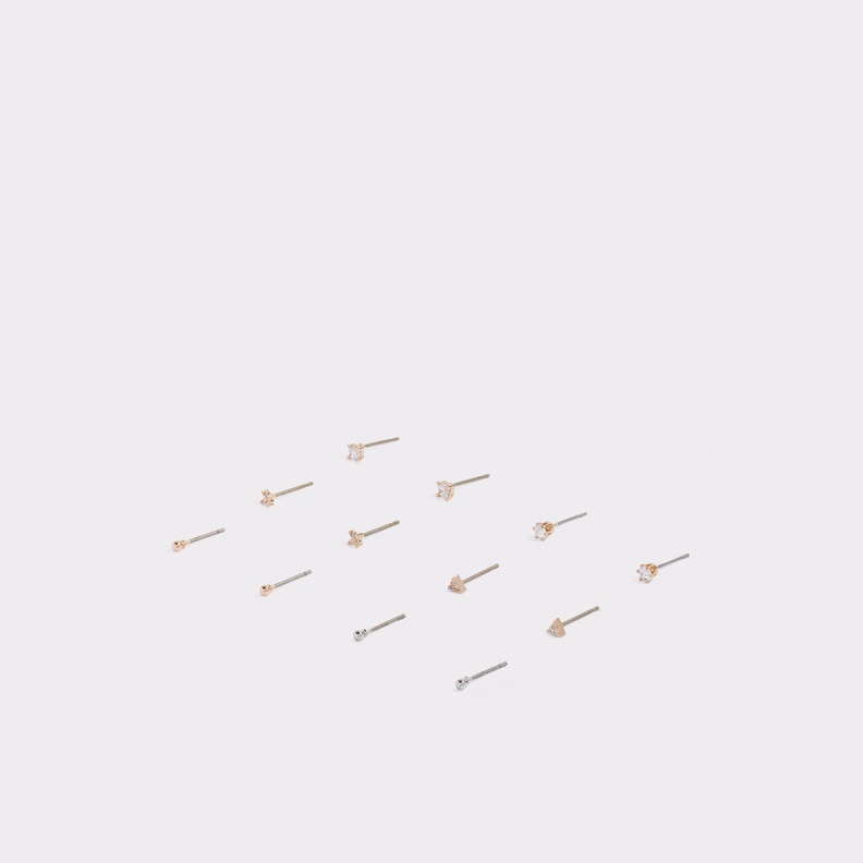 Aldo Fashion Last Chance Larawia Stud Earrings Gold-Clear Multi