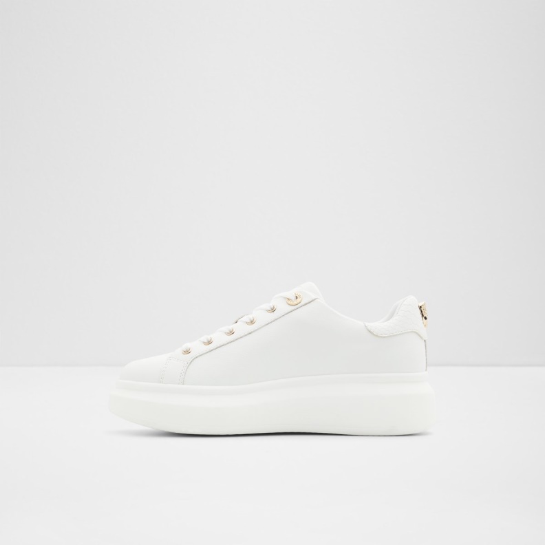 Aldo Fashion Larou Low Top Sneaker Platform White Synthetic Mixed Material