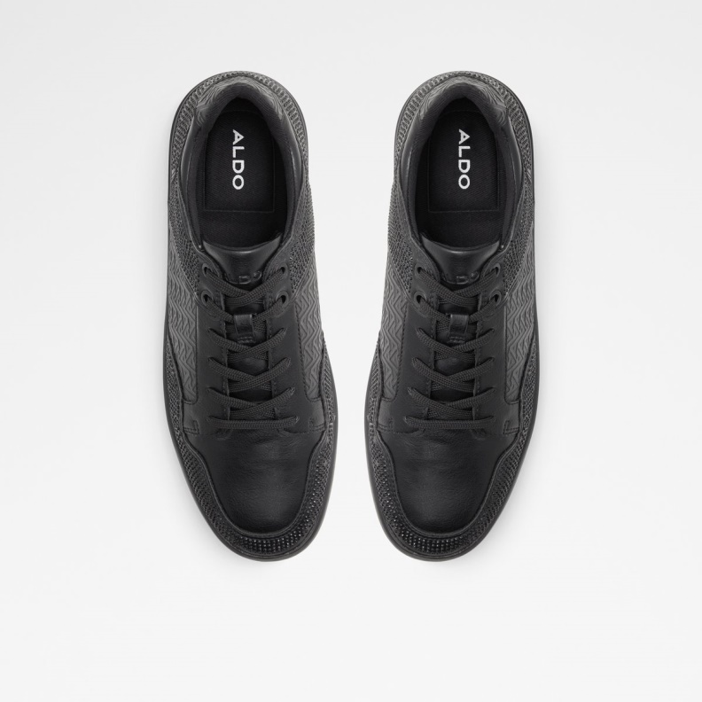 Fashion Black Synthetic Shiny Aldo Lauder Low Top Sneaker