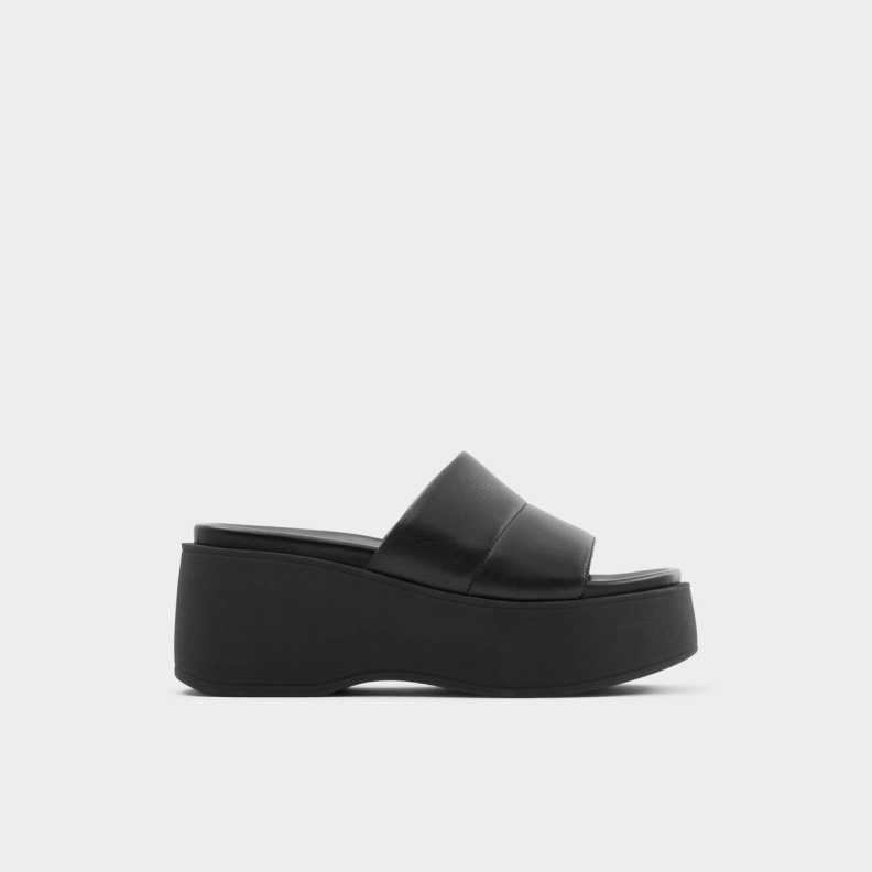 Black Aldo Fashion Libby Wedge Sandal Wedge Heel