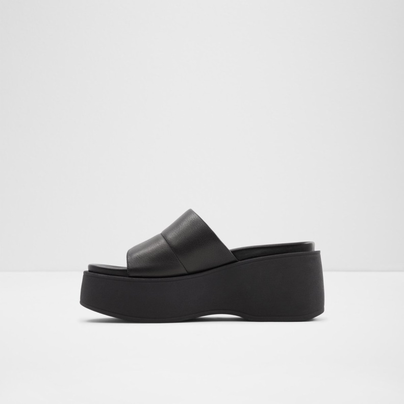 Black Aldo Fashion Libby Wedge Sandal Wedge Heel