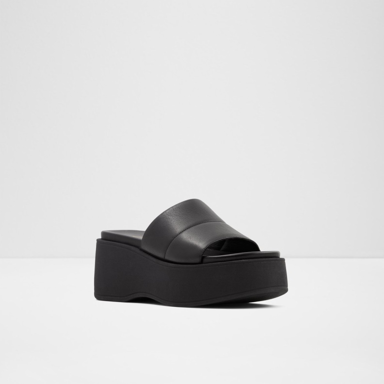 Black Aldo Fashion Libby Wedge Sandal Wedge Heel