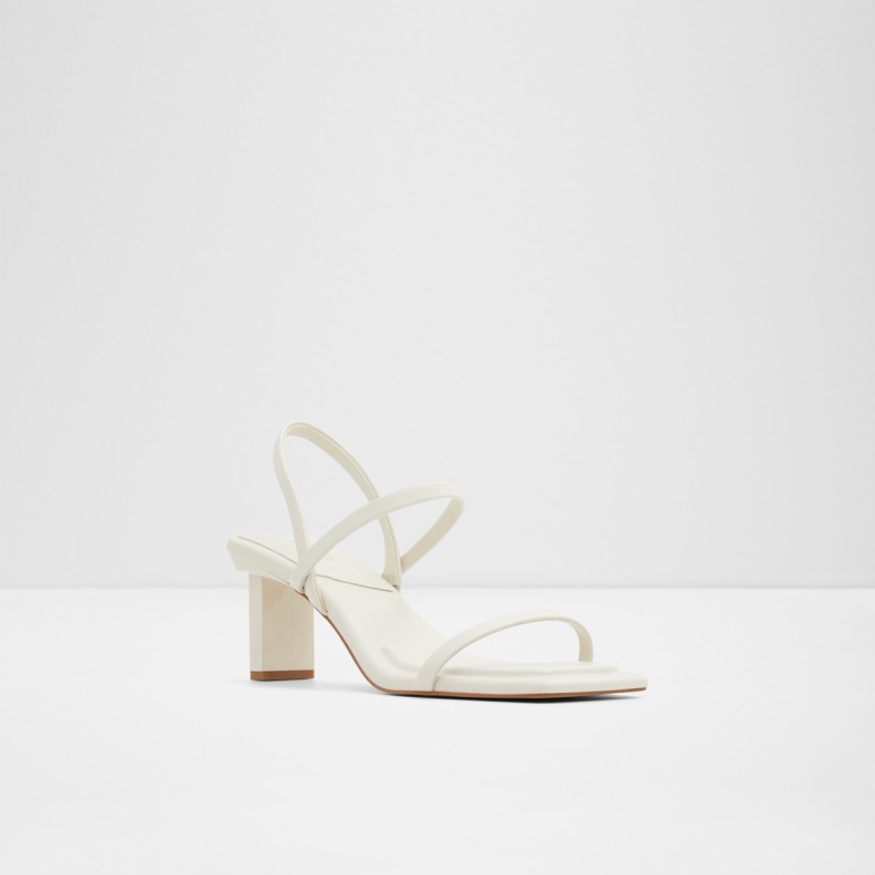 Aldo Lokurr Sling Back Heeled Sandal White Fashion