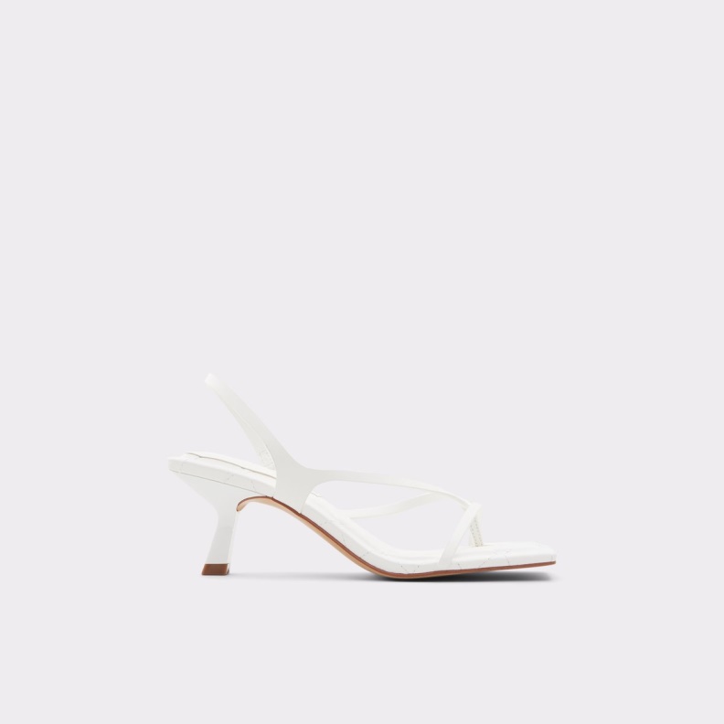 Aldo Fashion Loni Strappy High Heel Sandal Block Heel White
