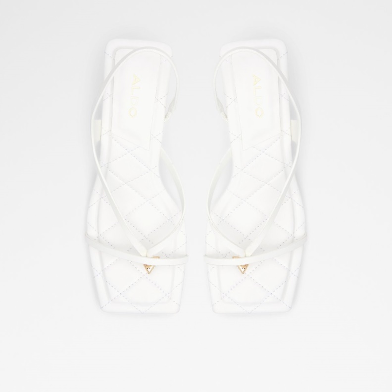 Aldo Fashion Loni Strappy High Heel Sandal Block Heel White