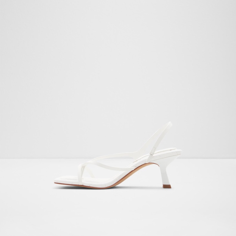 Aldo White Fashion Loni Strappy High Heel Sandal Block Heel
