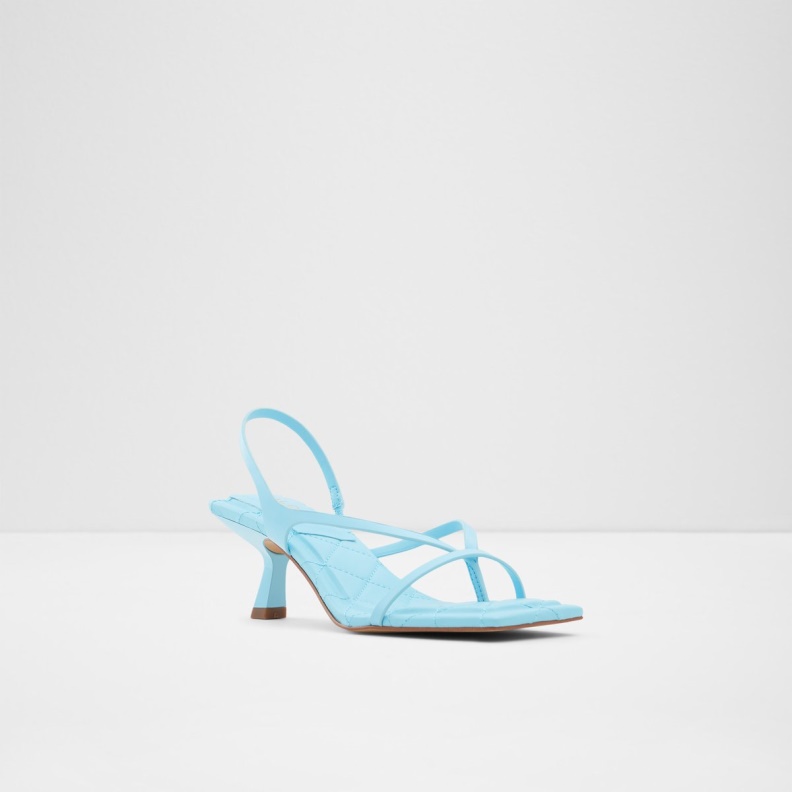 Bright Blue Fashion Aldo Loni Strappy High Heel Sandal Block Heel