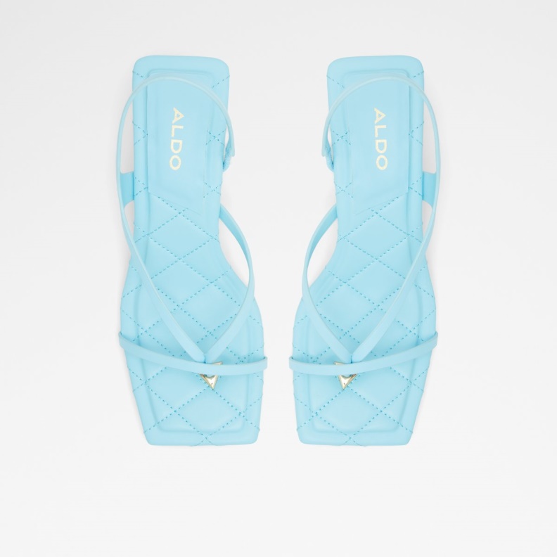 Bright Blue Fashion Aldo Loni Strappy High Heel Sandal Block Heel