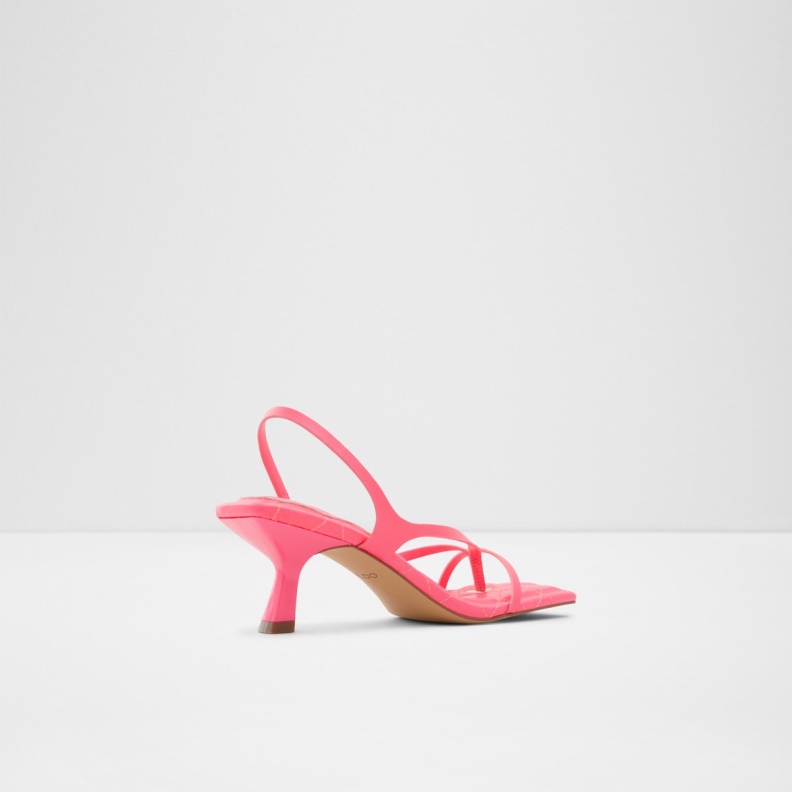 Aldo Bright Pink Fashion Loni Strappy High Heel Sandal Block Heel