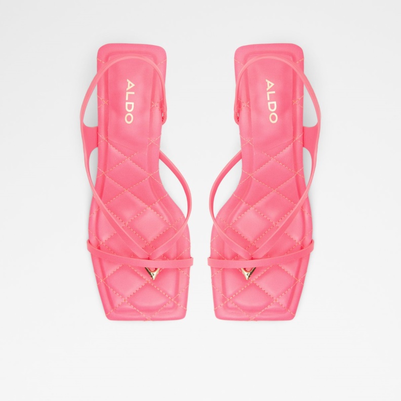 Aldo Loni Strappy High Heel Sandal Block Heel Bright Pink Fashion