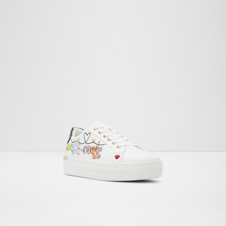 Aldo White Multi Fashion Lovemore Low Top Sneaker