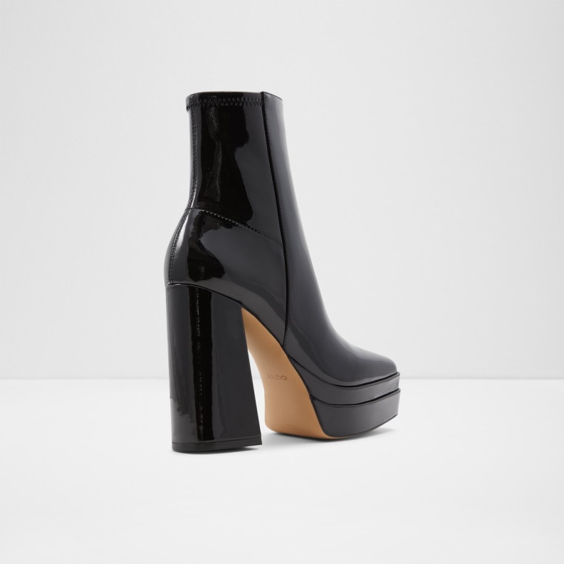 Black Synthetic Patent New Arrival Mabel Platform Ankle Boot Plateforme Fashion Aldo