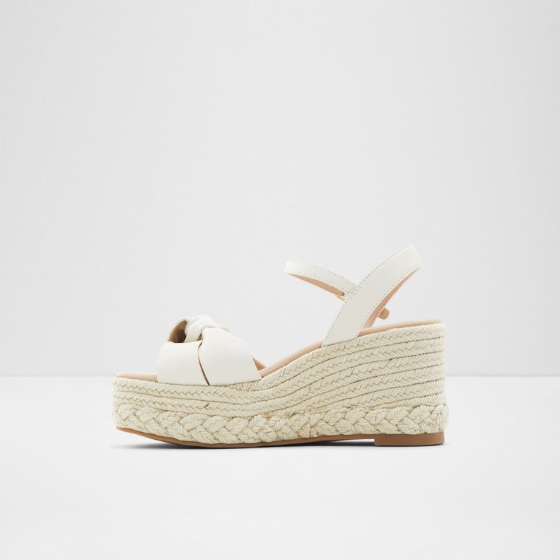 Fashion Aldo White Macrama Wedge Sandal Wedge Heel
