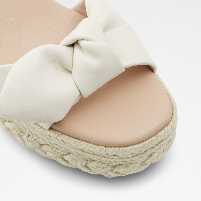 Fashion Aldo White Macrama Wedge Sandal Wedge Heel