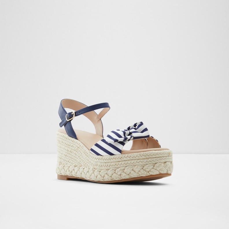 Aldo Blue Fashion Macrama Wedge Sandal Wedge Heel