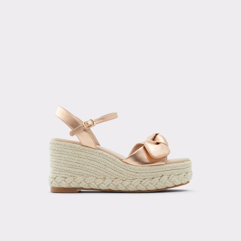 Macrama Wedge Sandal Wedge Heel Fashion Rose Gold Aldo