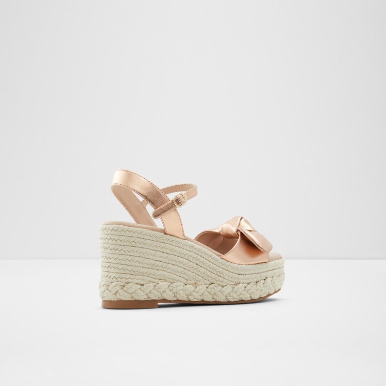 Macrama Wedge Sandal Wedge Heel Fashion Rose Gold Aldo