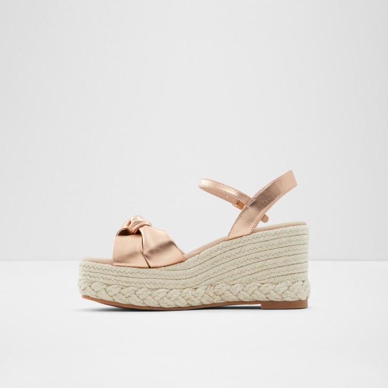 Macrama Wedge Sandal Wedge Heel Fashion Rose Gold Aldo