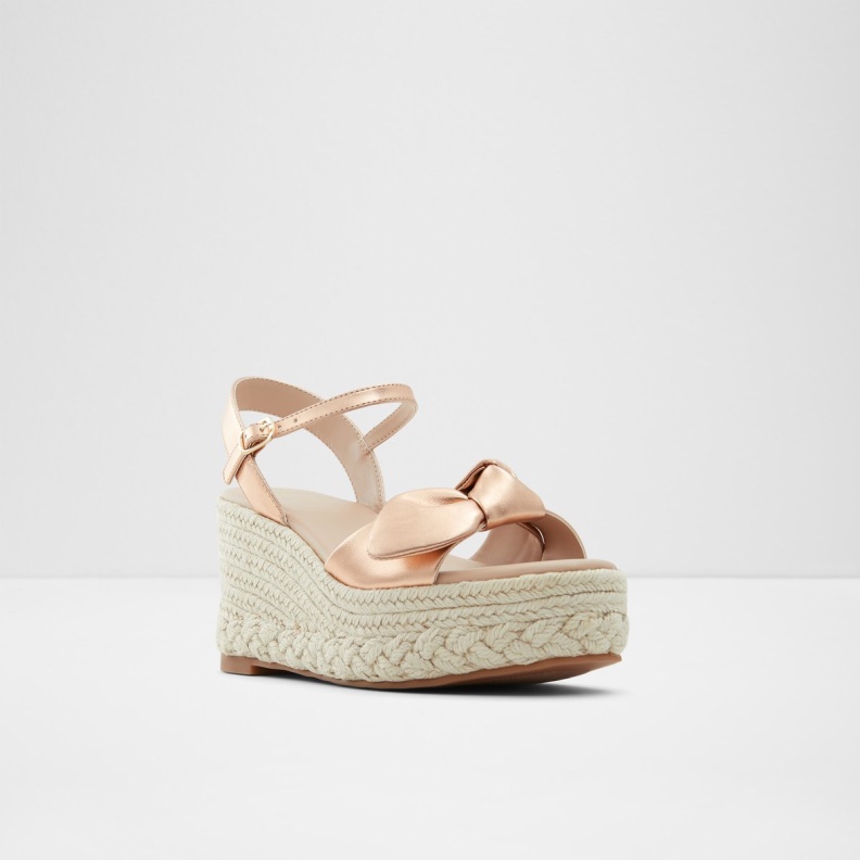 Macrama Wedge Sandal Wedge Heel Fashion Rose Gold Aldo