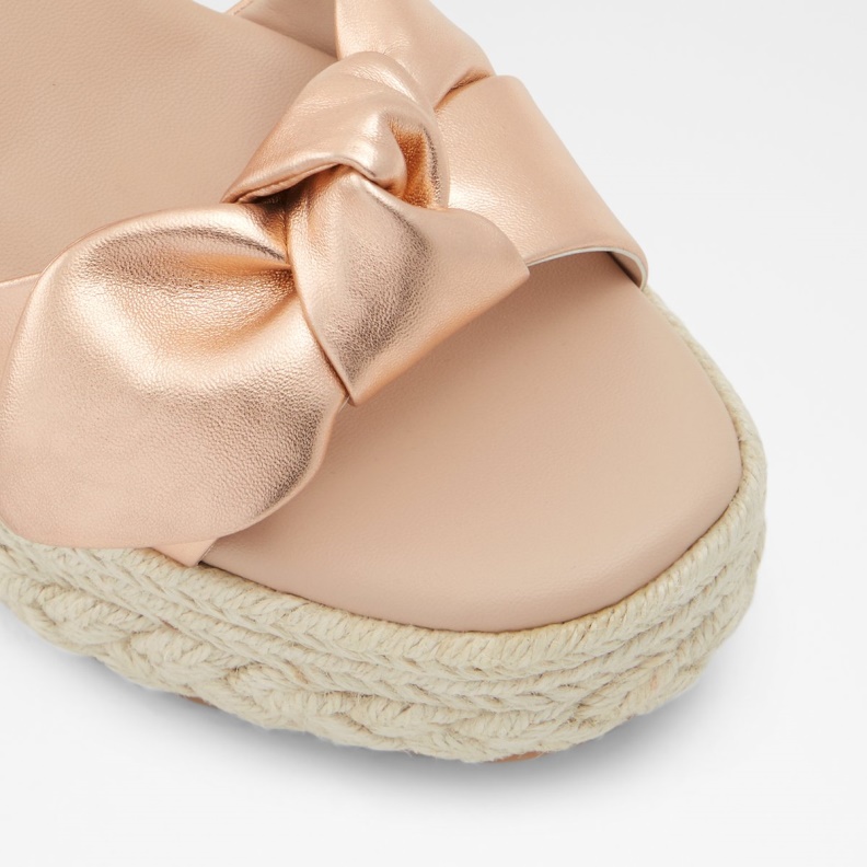 Macrama Wedge Sandal Wedge Heel Fashion Rose Gold Aldo