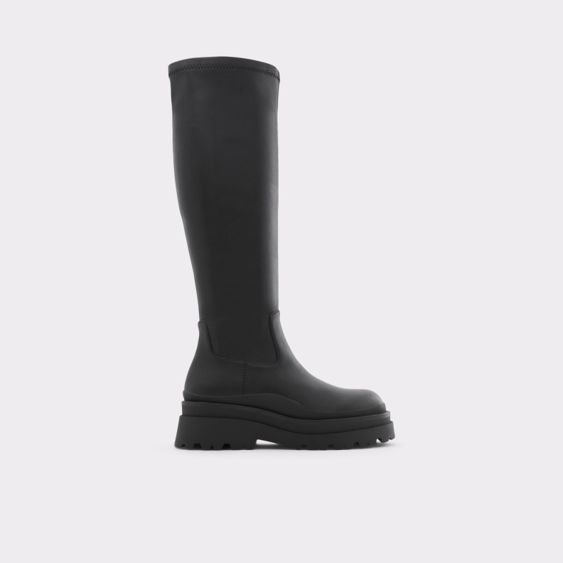 Black Synthetic Stretch Fashion Aldo Majorr Knee-High Boot Lug Sole
