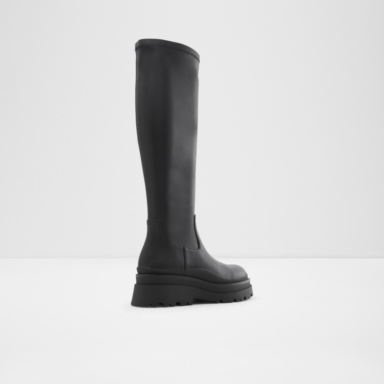 Black Synthetic Stretch Fashion Aldo Majorr Knee-High Boot Lug Sole