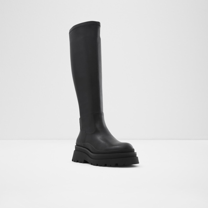 Majorr Knee-High Boot Lug Sole Fashion Aldo Black Synthetic Stretch