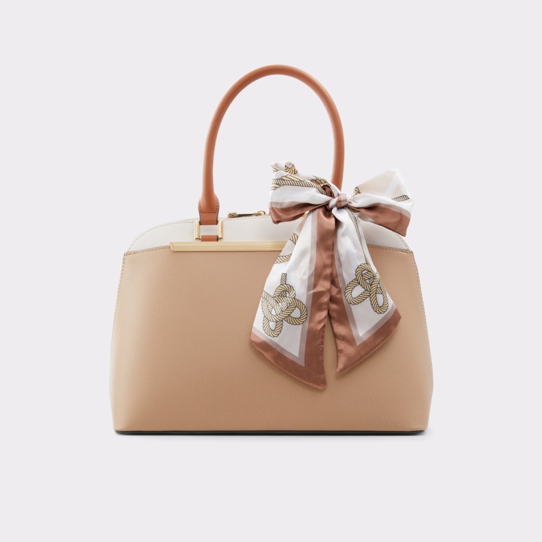 Aldo Fashion Medium Beige Mandoline Top Handle Bag