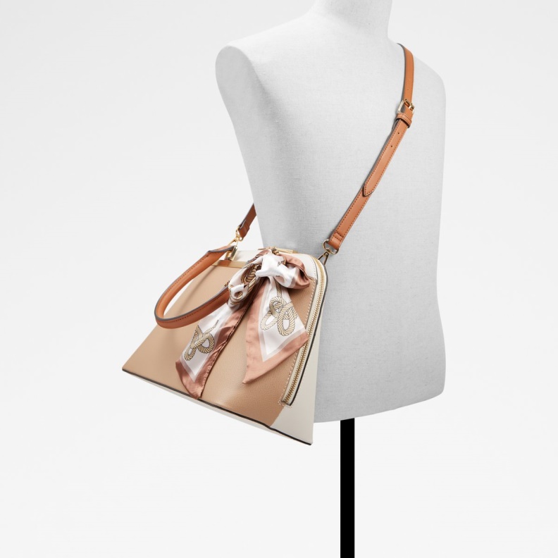Aldo Fashion Medium Beige Mandoline Top Handle Bag