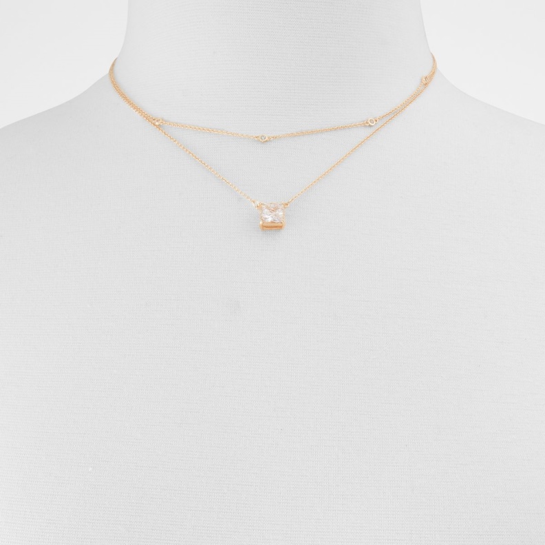 Fashion Aldo Gold-Clear Multi Manedegyn Necklace