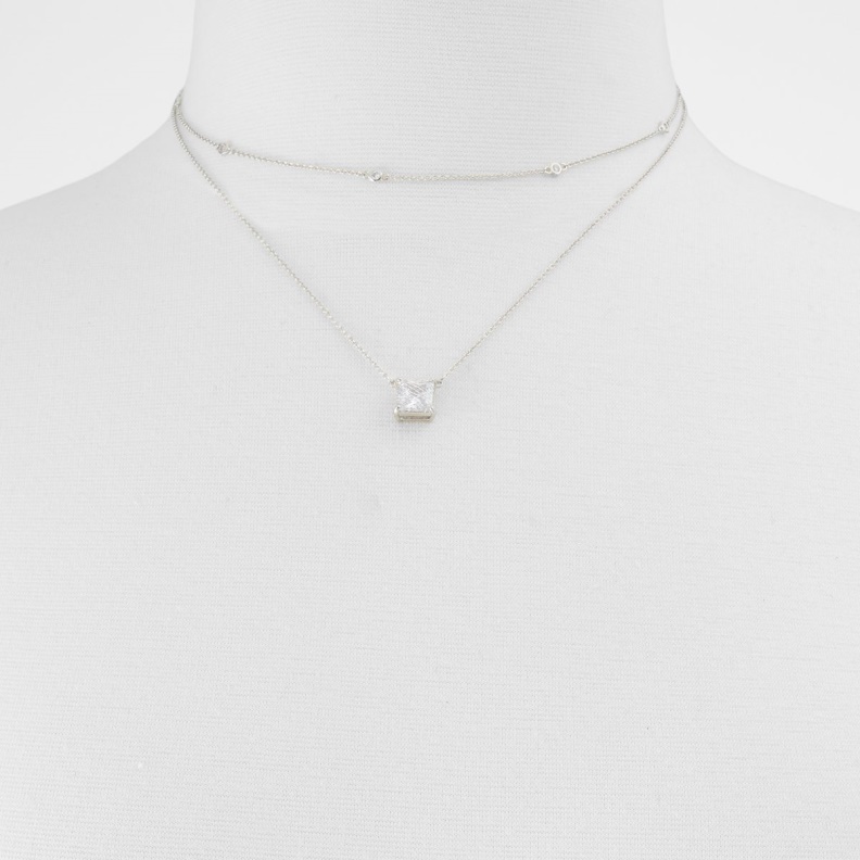Fashion Aldo Manedegyn Necklace Silver-Clear Multi