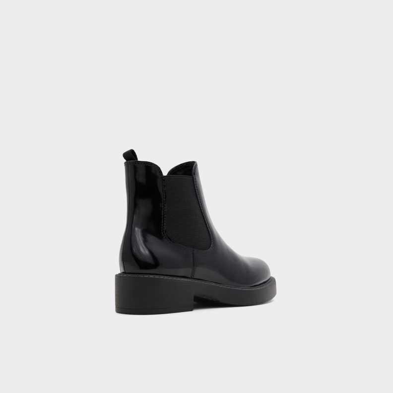 New Arrival May Chelsea Boot Lug Sole Black Leather Shiny Aldo Fashion