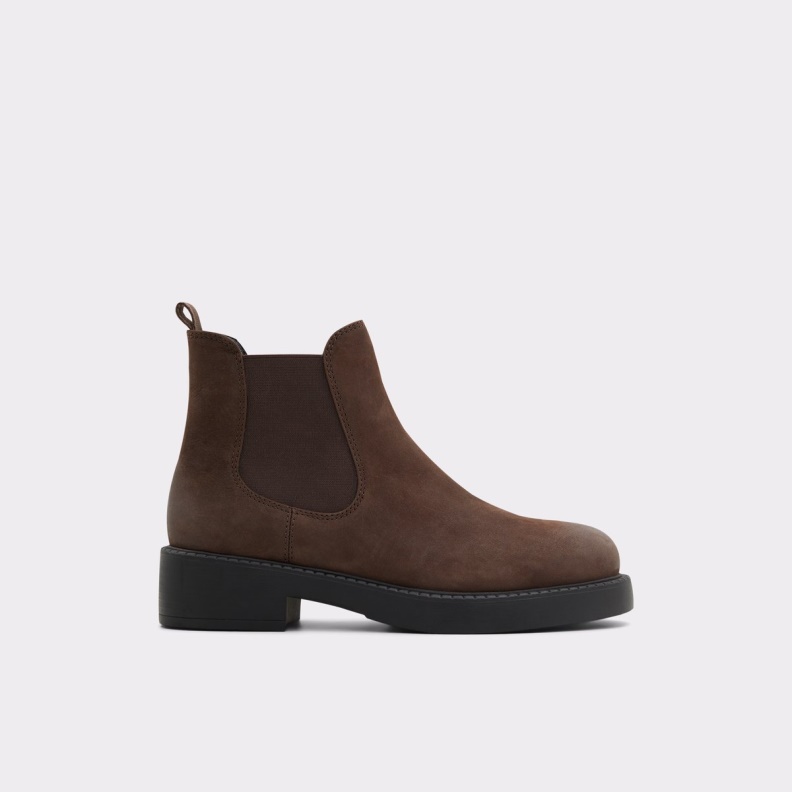 Aldo New Arrival May Chelsea Boot Lug Sole Dark Brown Fashion