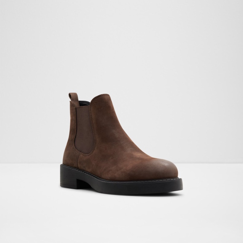 Aldo New Arrival May Chelsea Boot Lug Sole Dark Brown Fashion