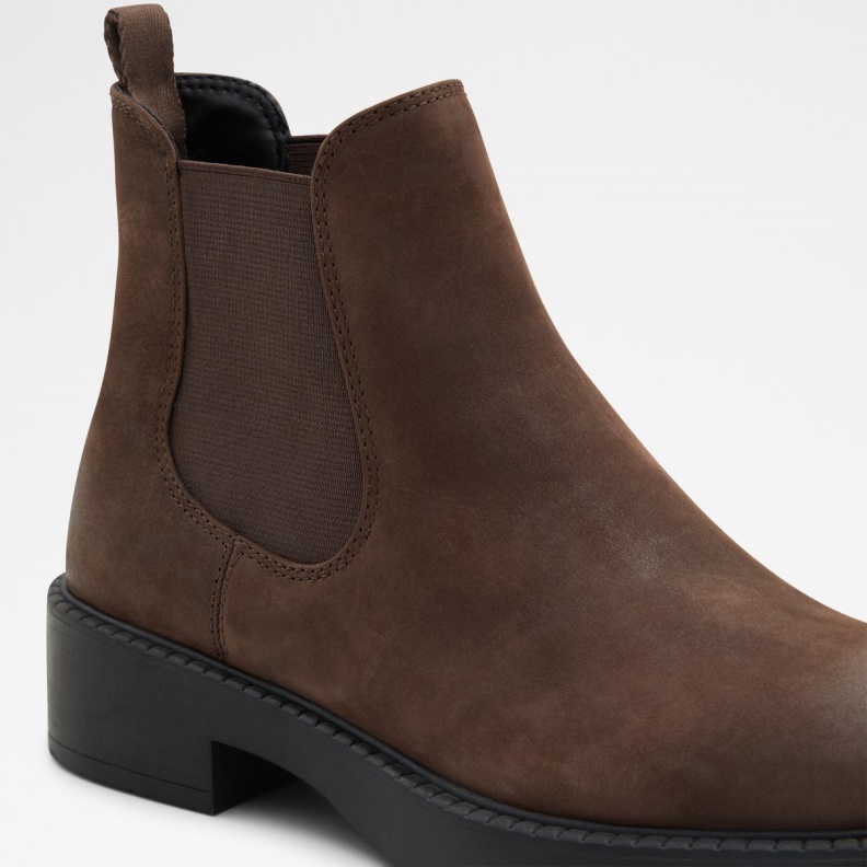 Aldo New Arrival May Chelsea Boot Lug Sole Dark Brown Fashion