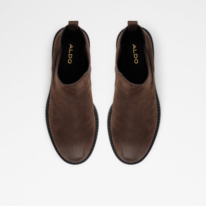 Aldo New Arrival May Chelsea Boot Lug Sole Dark Brown Fashion