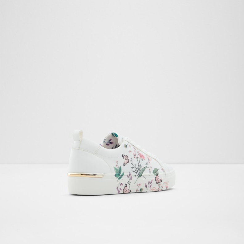 White Synthetic Print Meadow Low Top Sneaker Cup Sole Aldo Fashion