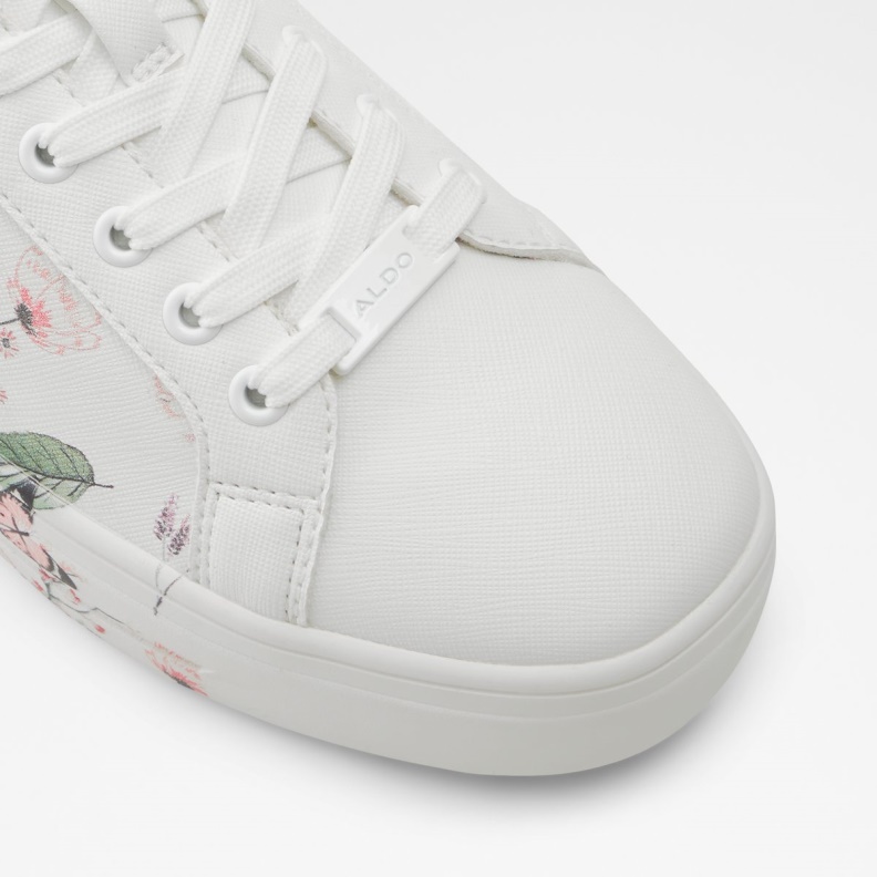 White Synthetic Print Meadow Low Top Sneaker Cup Sole Aldo Fashion