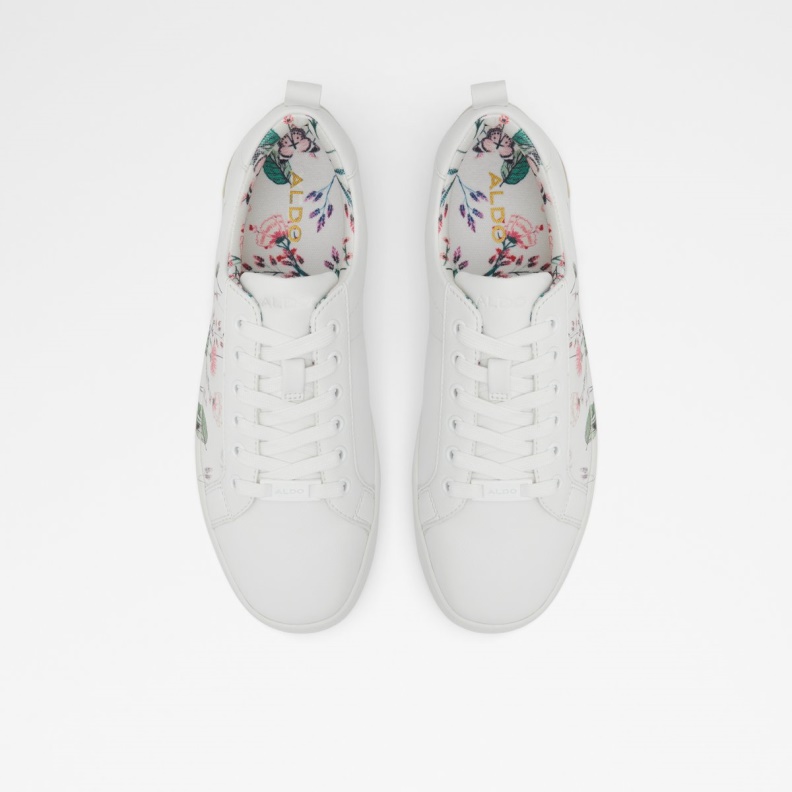 White Synthetic Print Meadow Low Top Sneaker Cup Sole Aldo Fashion