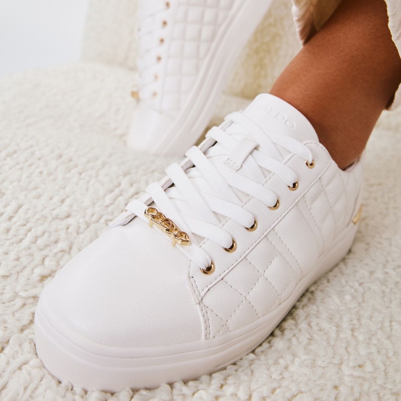 Meadow Low Top Sneaker Cup Sole Aldo Fashion White Synthetic Quilted