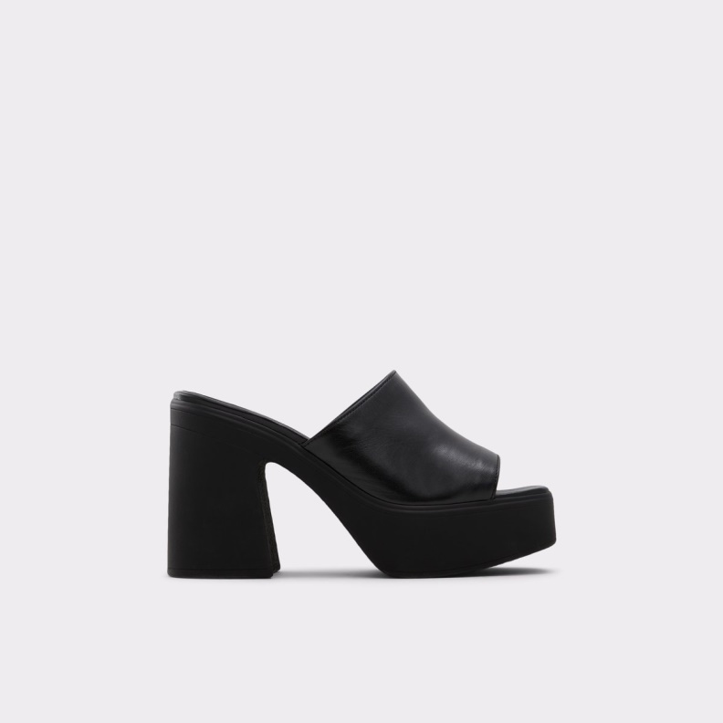 Black Aldo Fashion Melcee Heeled Mule Plateforme