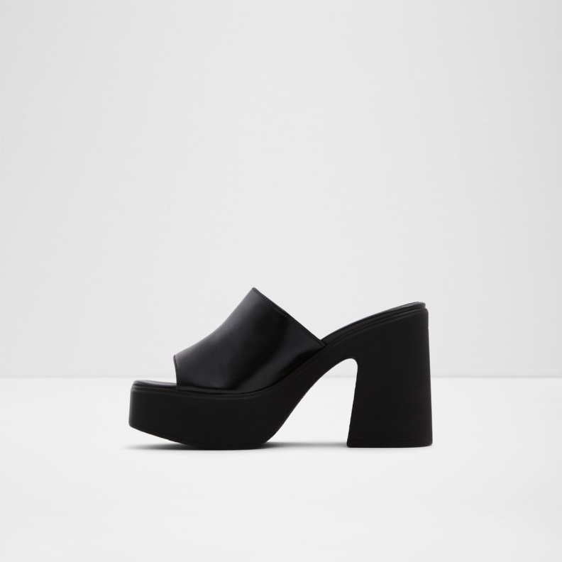 Black Aldo Fashion Melcee Heeled Mule Plateforme